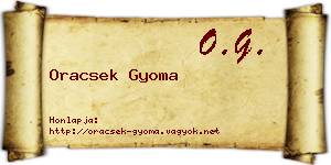 Oracsek Gyoma névjegykártya